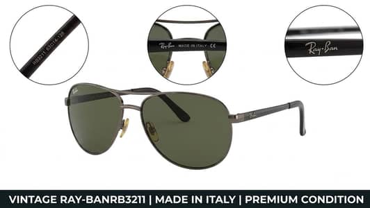 Original Ray-Ban RB3211 Aviator | Made In Italy | Excellent Condition