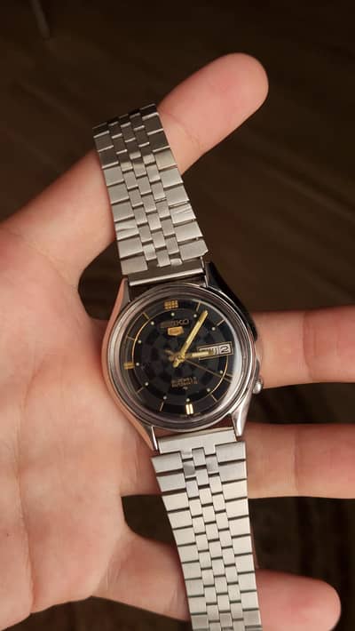 seiko 5/ beautiful dial/ checkered board dial