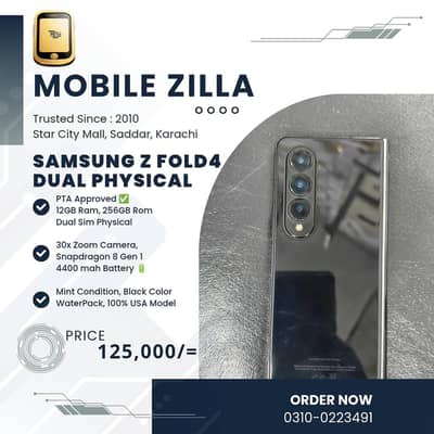 Samsung Z Fold 4, Dual Physical, PTA Approve, 12/256  MOBILE ZILLA