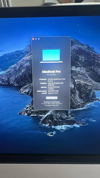 Apple macbook pro 2017 15 inch