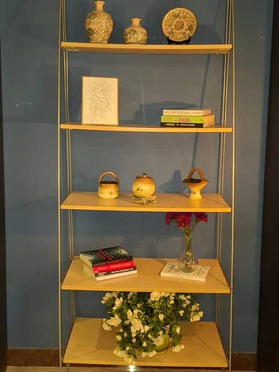 Wooden shelves