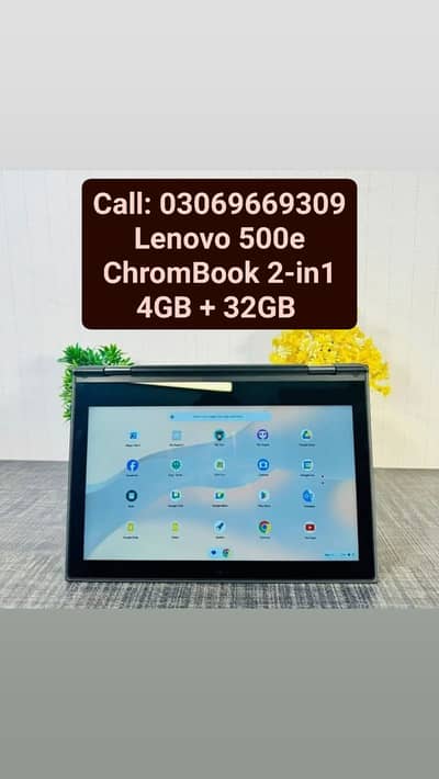 Lenovo 500e ChromeBook 2-in-1 Touch Screen 4GB Ram 5HRS Backup
