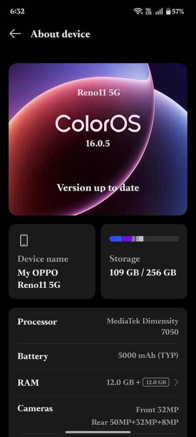 oppo reno 11 5g 12/256gb pta approved with full box(not 11f its 11 5g)