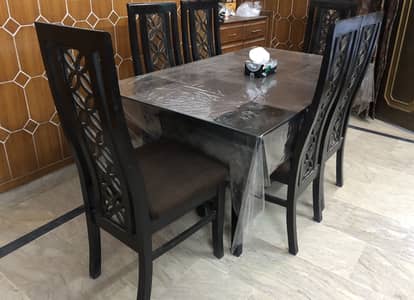 Premium 6-Seater Wooden Dining Table Set in Excellent Condition