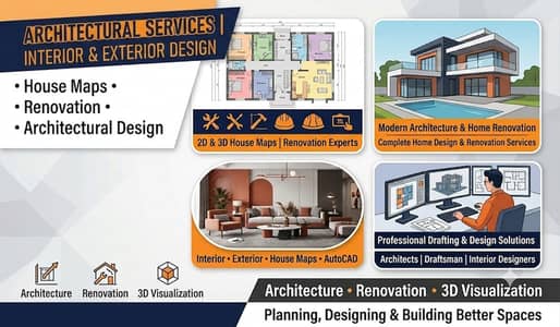 Interior Design/Maps/Naqsha/Renovation Draftsman/2D & 3D house design