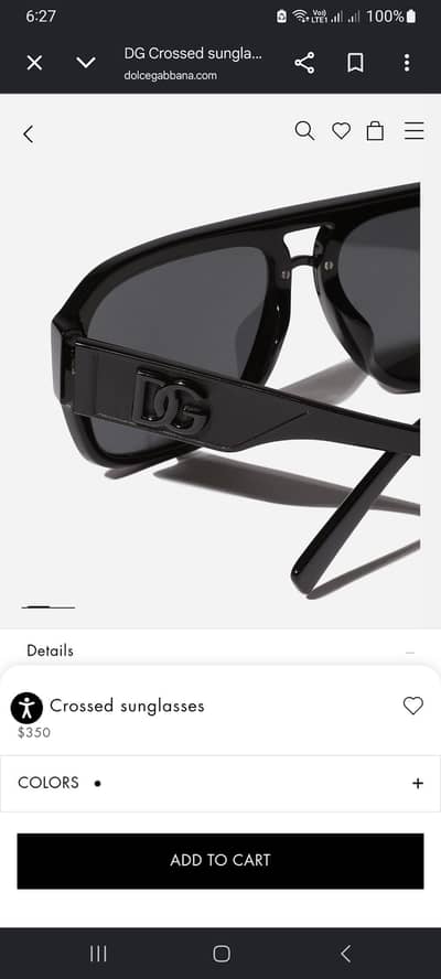 Dolce & Gabbana Crossed Sunglasses – Used, Excellent Condition
