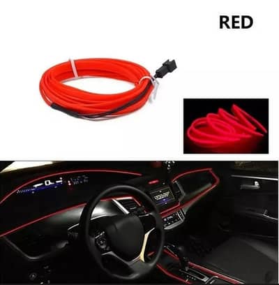 Red Neon Light Strip for Car Dashboard 2M