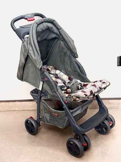 Baby Stroller / Pram – Good Condition | Foldable | With Storage Baske