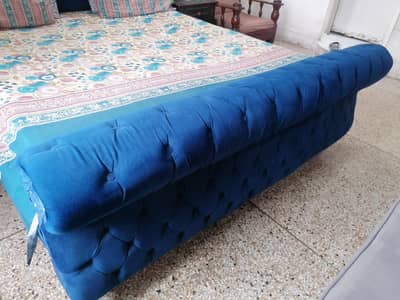 Royal Blue Velvet king size bed