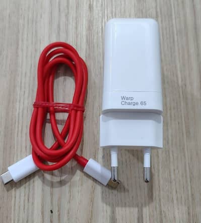OnePlus 65W Warp Charger + Red C to C Cable 100% original box pulled