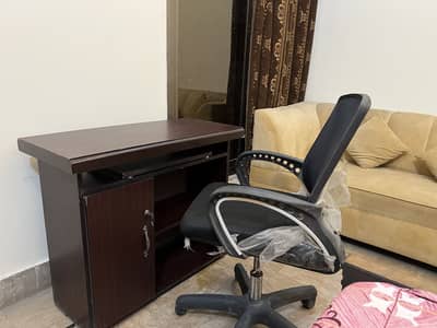 Chair with table for sale, new condition