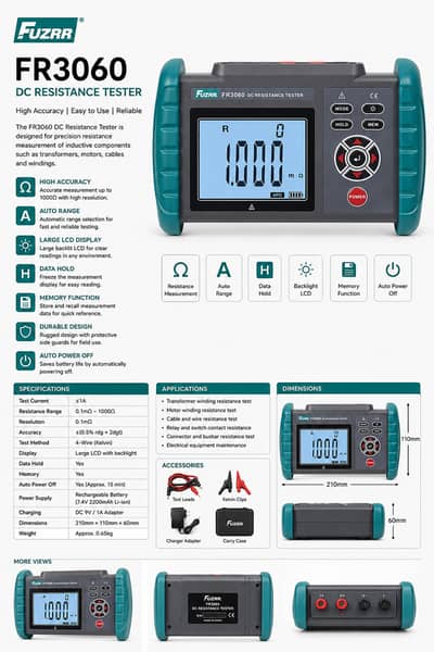 FR3060 FUZRR Portable Reisistance tester 1A