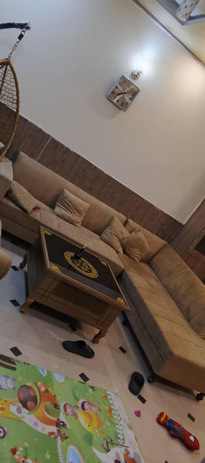 Golden 7 seater L-Shaped Sofa for sale