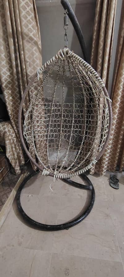 Hanging Jhula Chair with Heavy Metal Stand / Indoor & Outdoor Swing