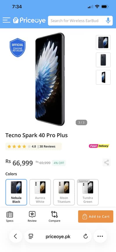 Tecno spark 40 pro plus