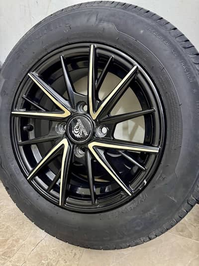 Radial Tyres with Imported Alloyrims R13 Best for Alto slightly used
