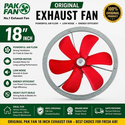 Original Pak Fan 18 Inch Exhaust Fan | Brand New | Copper Motor | Best
