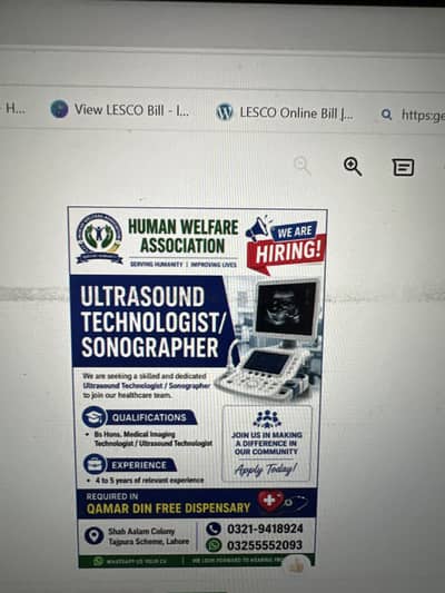 Ultrasound Technologist/ sinologist required
