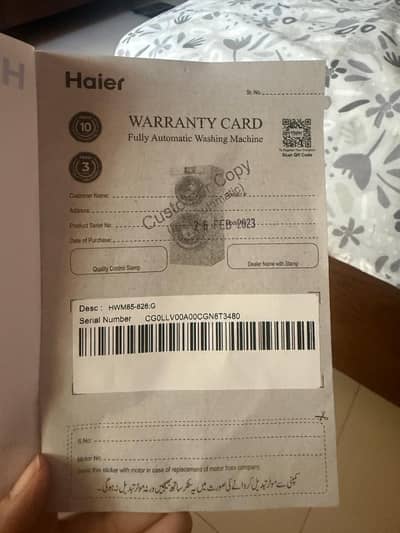 Haier fully automatic washing machine