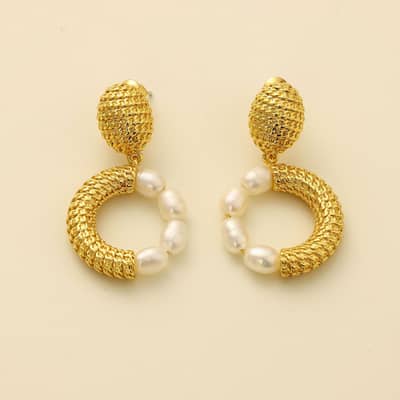 Gold Plated Pearl Earrings