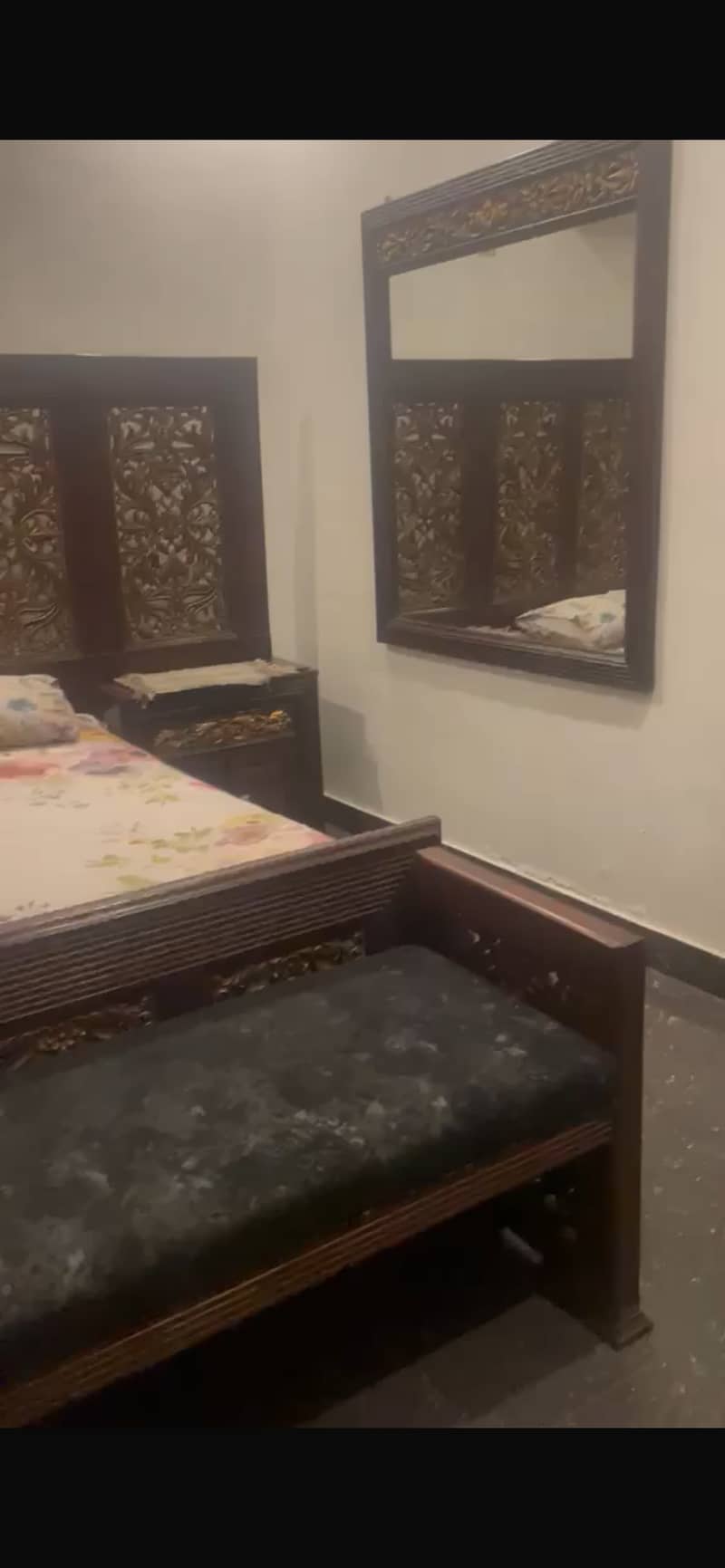 Solid wood bed set 2