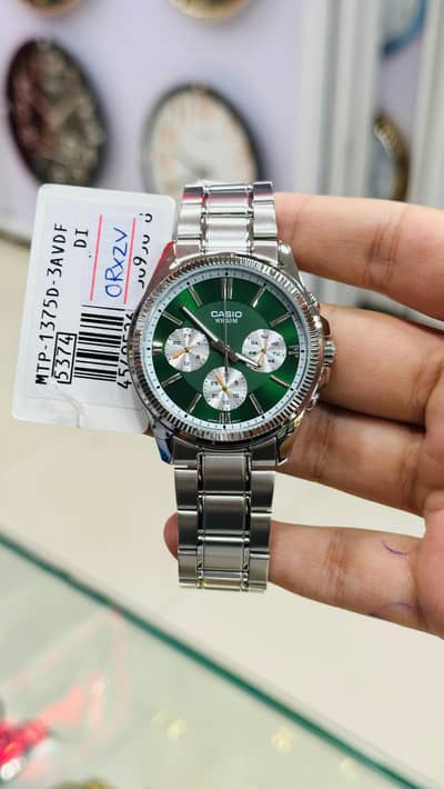 Lot of 4 Brand New Original Casio MTP-1375D Men's watches | Green,