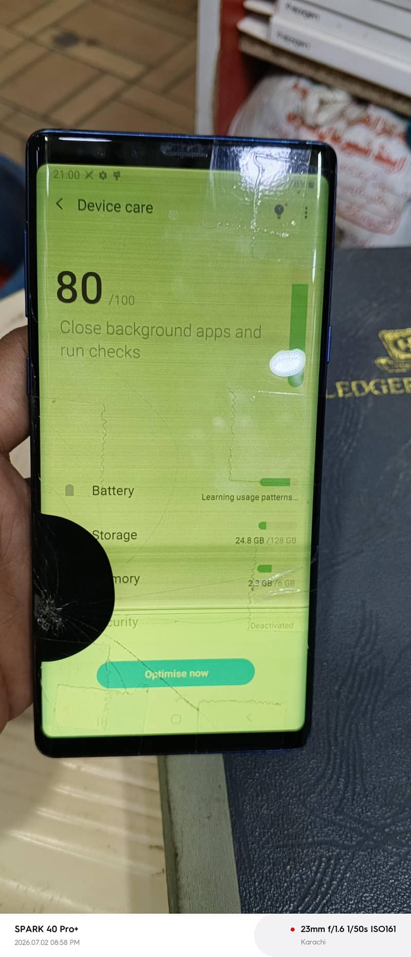 Samsung Mobile Note 9 pta non pta . scrap , only parts 3