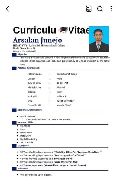 job need chack my CV