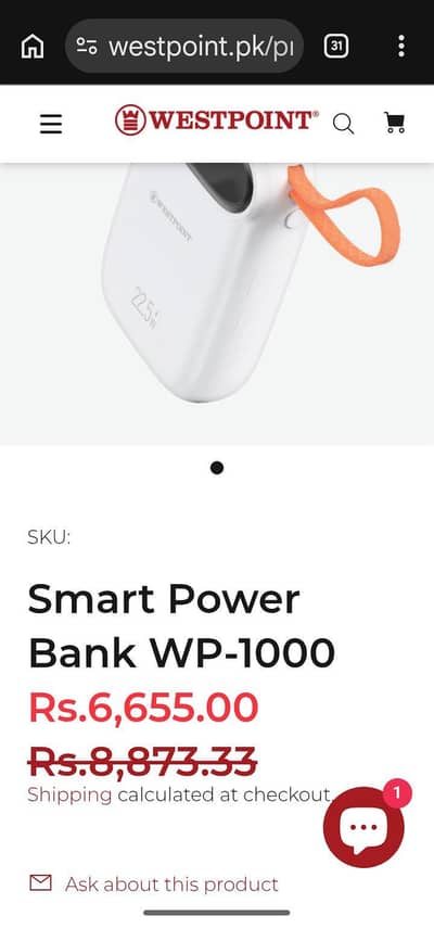 Westpoint WP-1000 powerbank with Box