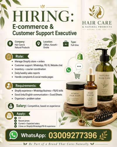 E-commerce & Customer Support Executive