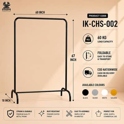 Heavy Duty Foldable Cloth Rack | Clothes Hanging Stand