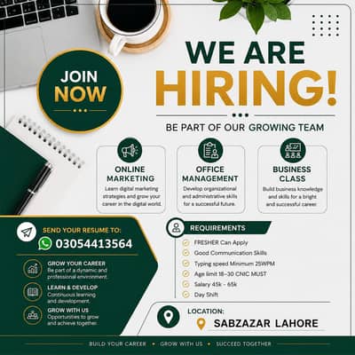NEED URGENT STAFF OF 50 PERSONS FOR OFFICE WORK AND ONLINE WORK