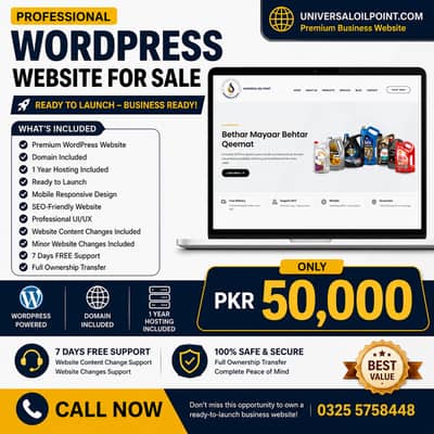 Professional WordPress Website for Sale | Domain + 1 Year Hosting