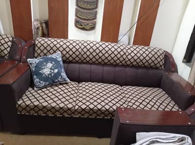 wooden 6 seater sofa set