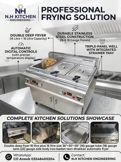Deeb fryer 16 liter+16 liter sizzling A1 quality 201 grade J1
