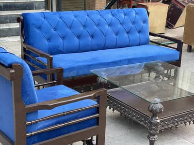 5 seater wooden sofa