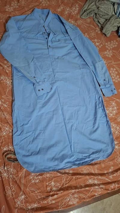 blue kurta shalwar