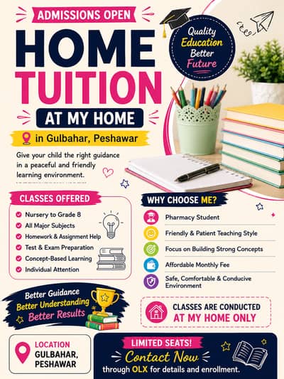  Female Home Tutor Available | Classes at My Home in Gulbahar