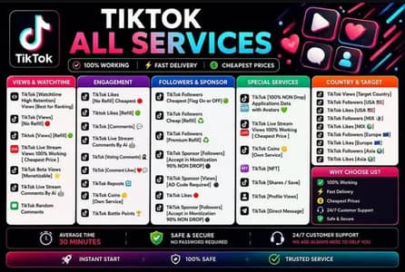 all types of social media follower and like and comments available