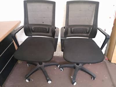 Two Office Swing and Hydraulic Chairs