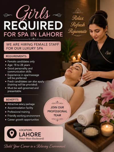 Girls Required for Spa