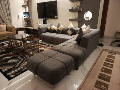 Lshape seven seater bubble sofa set