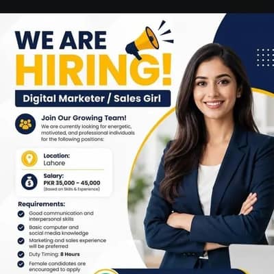 female job// digital marketing// sales