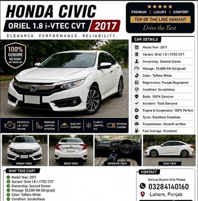 Honda Civic VTi Oriel Prosmatec 2017