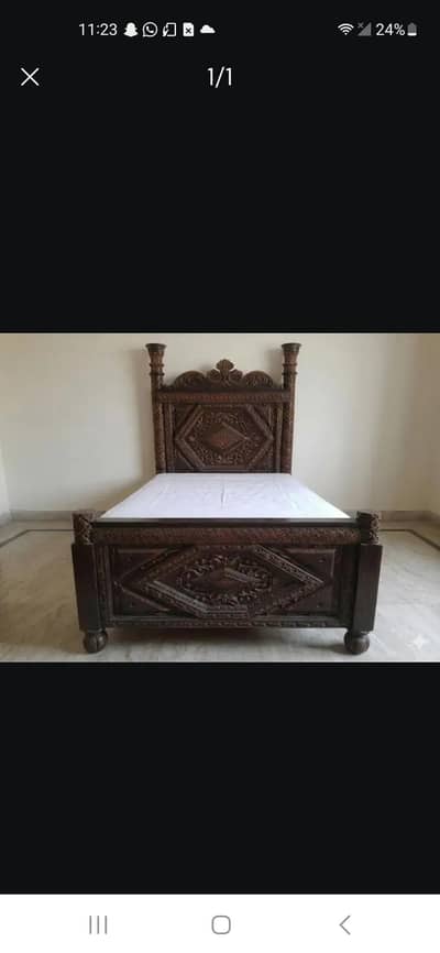 only single bad chinioti design wood bad available