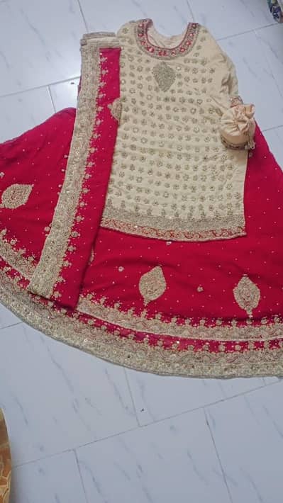 bridal dress in red and skin tone colour