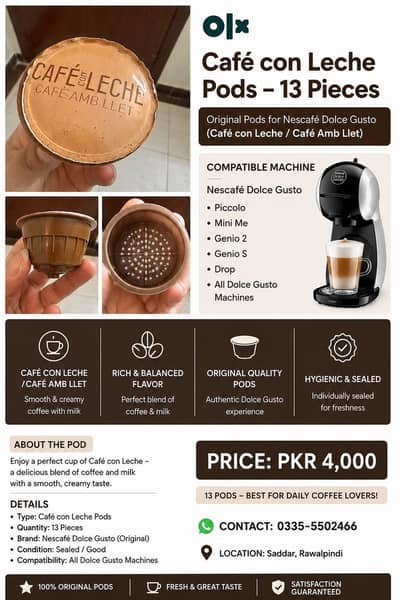 Nescafé Dolce Gusto Café Con Leche Pods – 13 Pieces