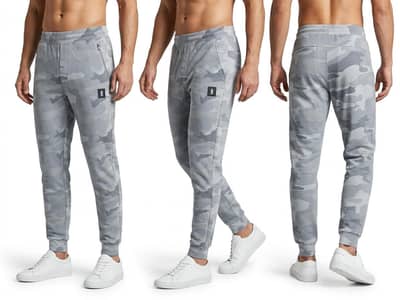 Men's Premium Orange and Grey Camouflage Jogger Trousers