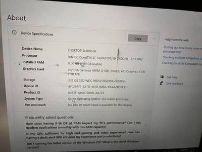 Dell Latitude E5450 core i7 5th generation 9by 10 condition