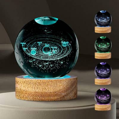 3D Crystal Ball Night Lamp (16 colors + Remote)+ FREE DELIVERY